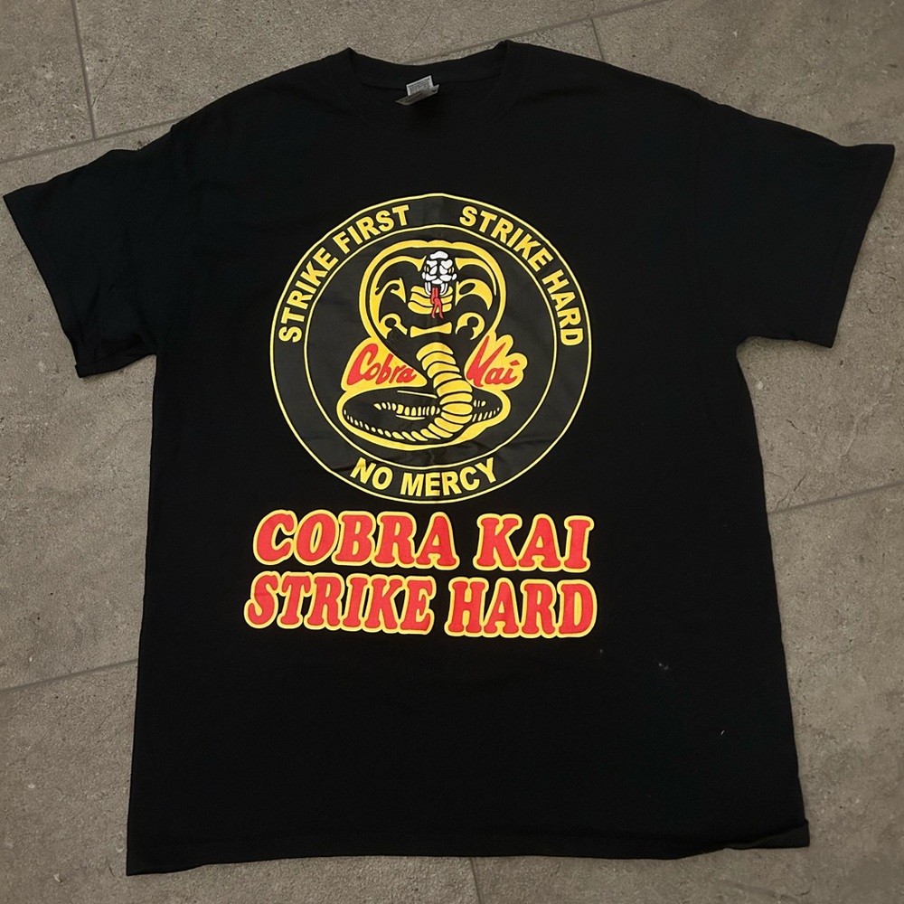 Cobra Kai Strike First Cobra Logo T-Shirt🥋